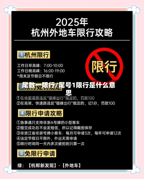 尾数一限行/尾号1限行是什么意思