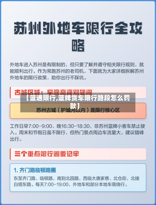 【蓝通限行,蓝牌货车限行路段怎么罚款】