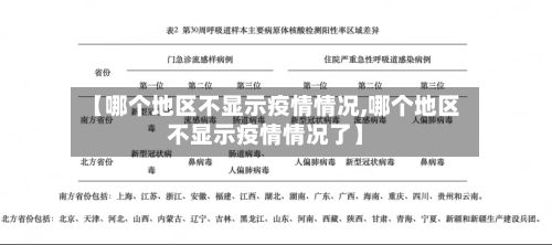 【哪个地区不显示疫情情况,哪个地区不显示疫情情况了】