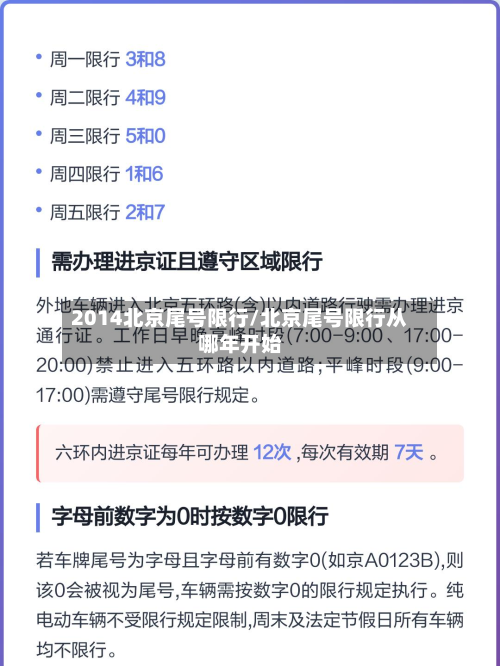 2014北京尾号限行/北京尾号限行从哪年开始-第3张图片