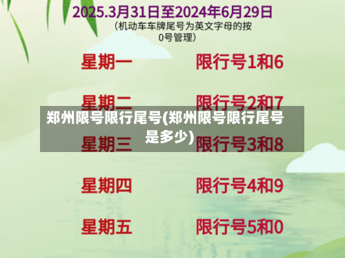 郑州限号限行尾号(郑州限号限行尾号是多少)