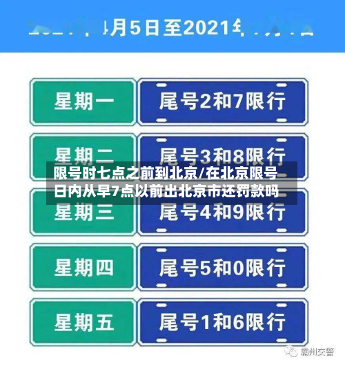 限号时七点之前到北京/在北京限号日内从早7点以前出北京市还罚款吗-第3张图片