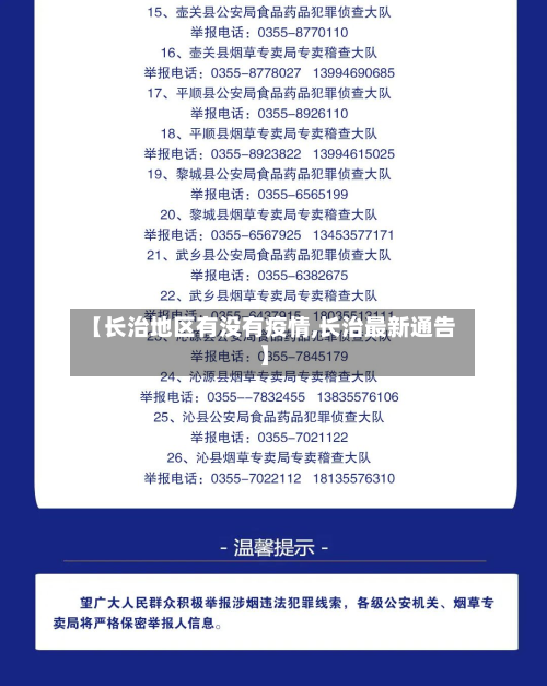 【长治地区有没有疫情,长治最新通告】