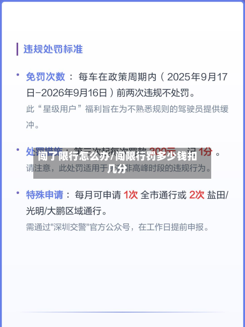 闯了限行怎么办/闯限行罚多少钱扣几分