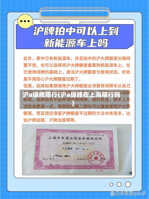 沪a绿牌限行(沪a绿牌在上海限行吗)