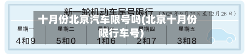 十月份北京汽车限号吗(北京十月份限行车号)