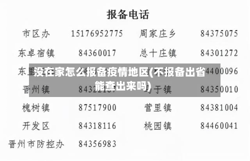 没在家怎么报备疫情地区(不报备出省能查出来吗)
