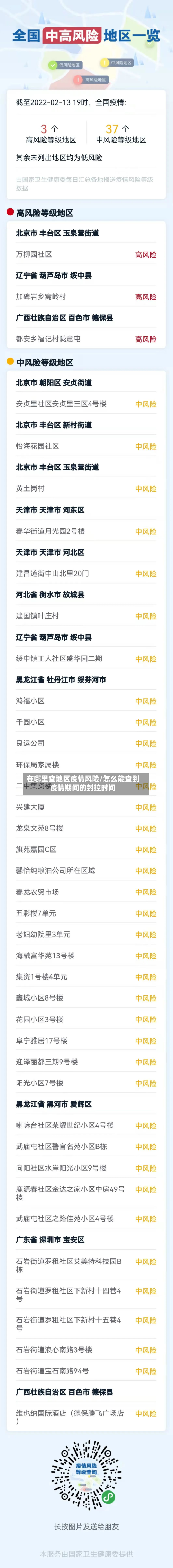 在哪里查地区疫情风险/怎么能查到疫情期间的封控时间