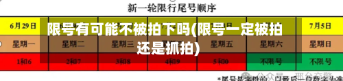 限号有可能不被拍下吗(限号一定被拍还是抓拍)