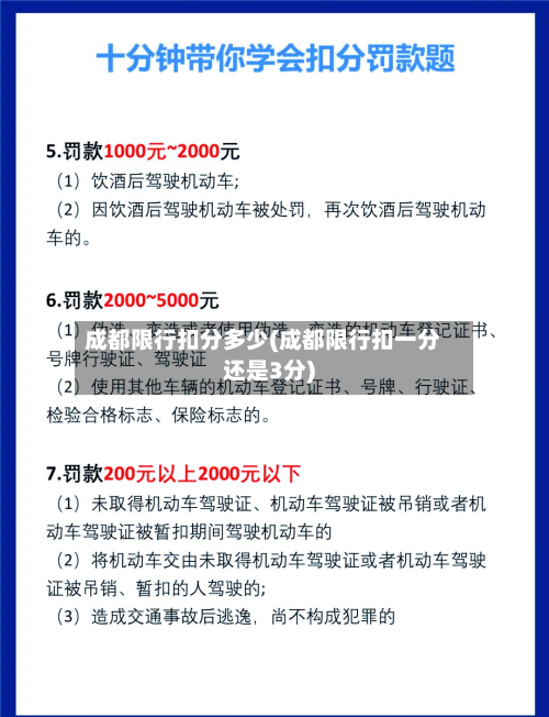 成都限行扣分多少(成都限行扣一分还是3分)-第2张图片