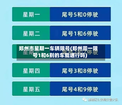 郑州市星期一车辆限号(郑州周一限号1和6别的车能通行吗)-第2张图片
