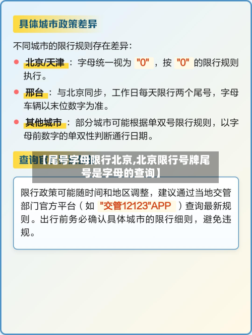 【尾号字母限行北京,北京限行号牌尾号是字母的查询】-第2张图片