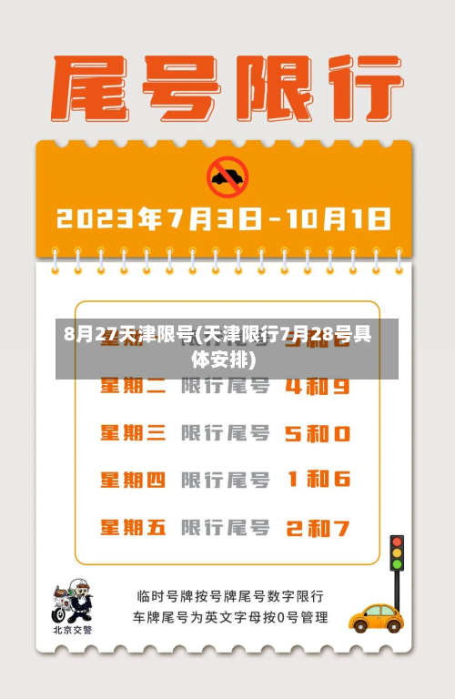 8月27天津限号(天津限行7月28号具体安排)