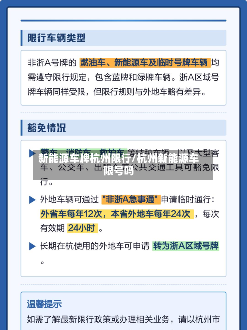 新能源车牌杭州限行/杭州新能源车限号吗