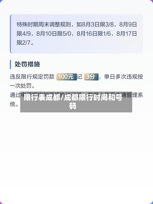 限行表成都/成都限行时间和号码-第3张图片