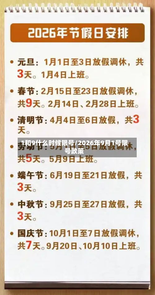 1和9什么时候限号/2026年9月1号限号政策