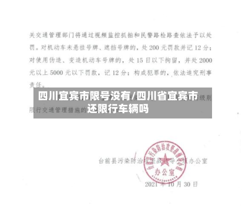四川宜宾市限号没有/四川省宜宾市还限行车辆吗-第2张图片