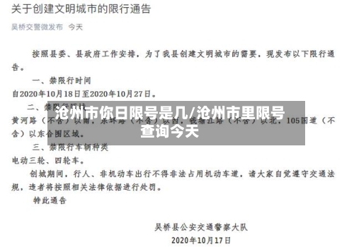 沧州市你日限号是几/沧州市里限号查询今天-第2张图片