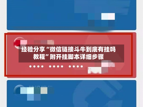 经验分享“微信链接斗牛到底有挂吗教程”附开挂脚本详细步骤