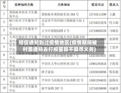 短信通知到过疫情地区(疫情期间被村里通知去打疫苗算不算尽义务)-第3张图片
