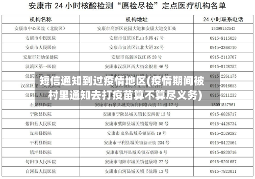 短信通知到过疫情地区(疫情期间被村里通知去打疫苗算不算尽义务)-第2张图片