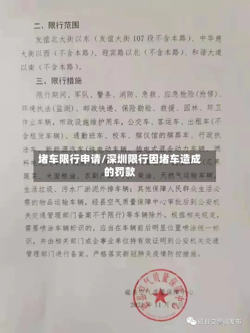 堵车限行申请/深圳限行因堵车造成的罚款