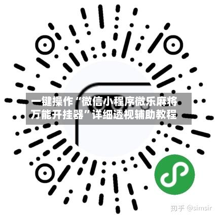 一键操作“微信小程序微乐麻将万能开挂器”详细透视辅助教程-第3张图片