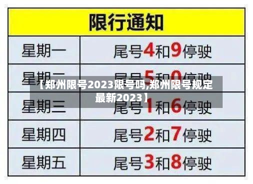 【郑州限号2023限号吗,郑州限号规定最新2023】