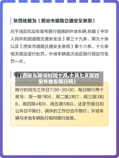 【西安车限号时间十月,十月七天假西安外地车限行吗】-第2张图片