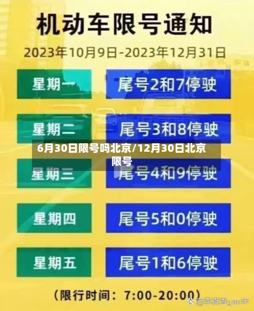 6月30日限号吗北京/12月30日北京限号