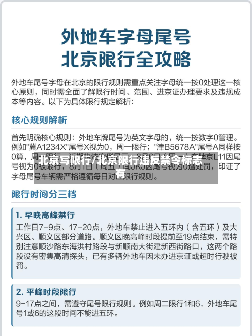 北京写限行/北京限行违反禁令标志有