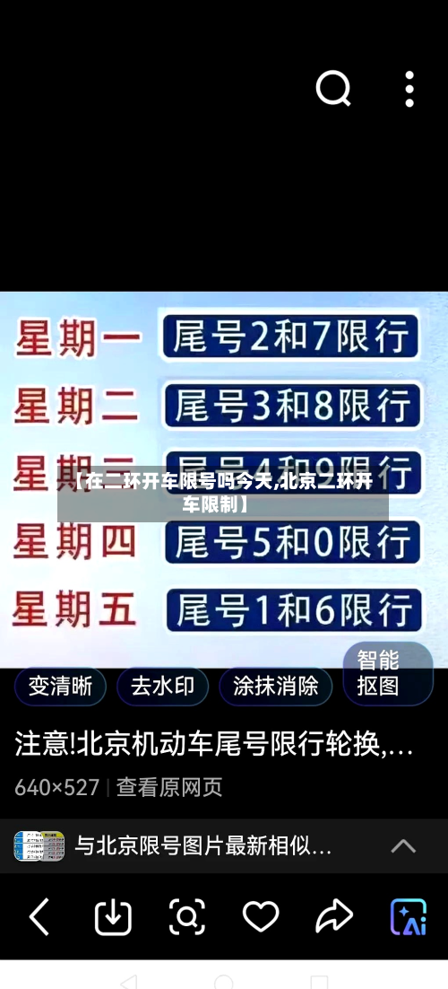 【在二环开车限号吗今天,北京二环开车限制】