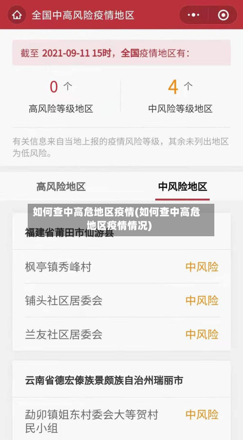 如何查中高危地区疫情(如何查中高危地区疫情情况)-第3张图片