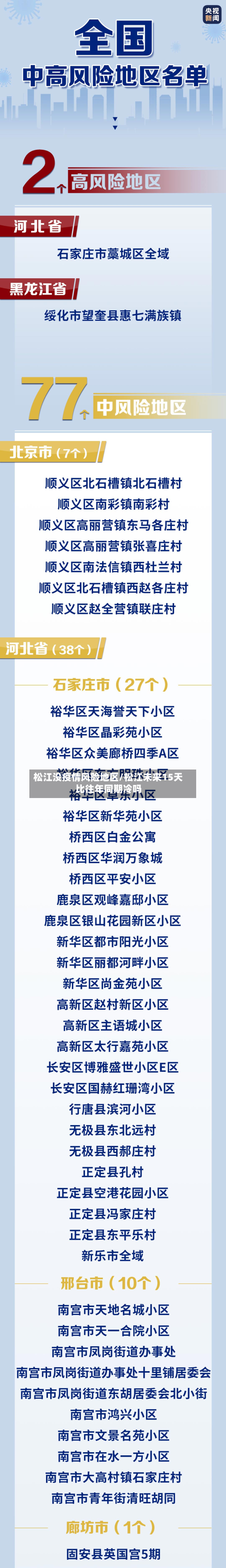 松江没疫情风险地区/松江未来15天比往年同期冷吗-第3张图片