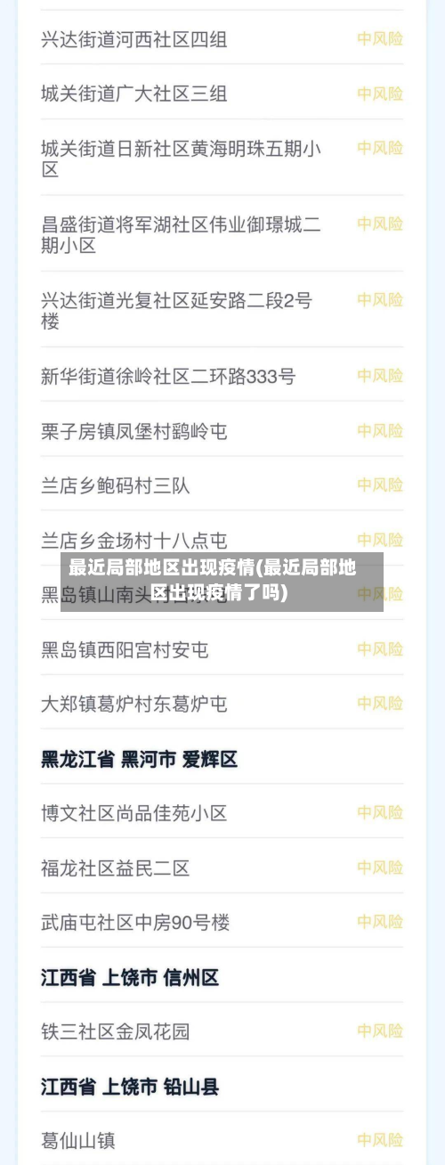最近局部地区出现疫情(最近局部地区出现疫情了吗)-第2张图片